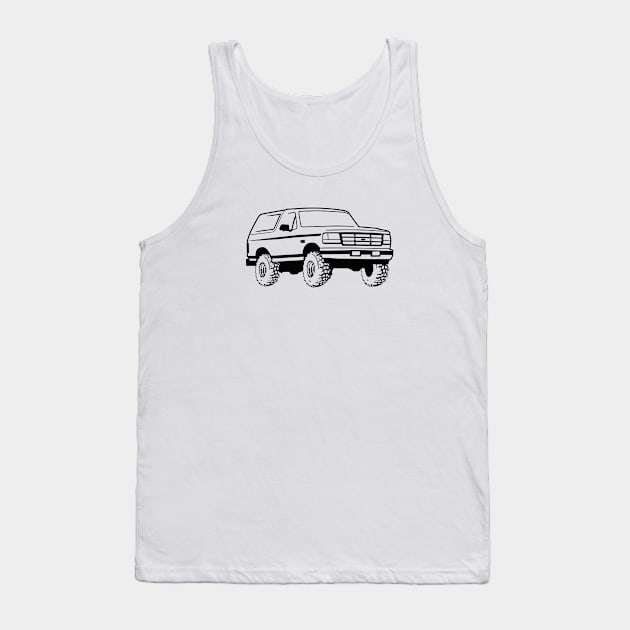 1992-1996 Bronco Black Print Tank Top by The OBS Apparel